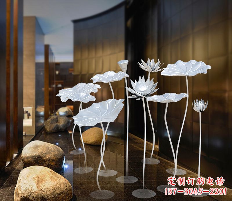 吉林不锈钢银色荷花雕塑精美外形魅力无限