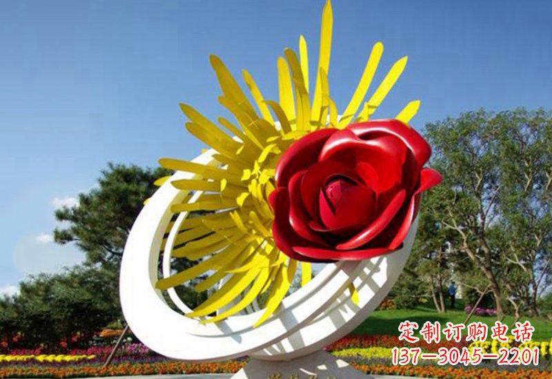 吉林不锈钢玫瑰花雕塑——给城市景观带来美丽