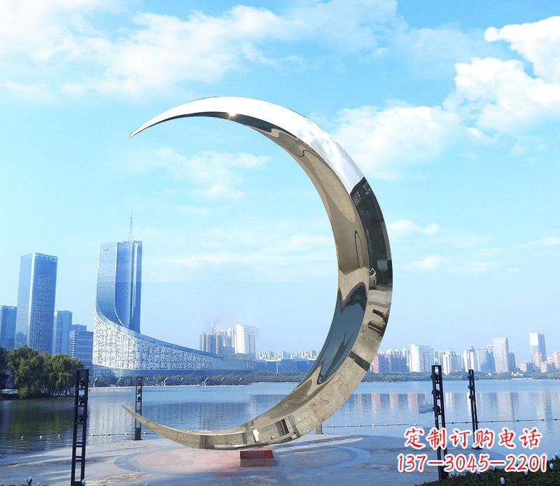 吉林不锈钢月亮雕塑象征着美丽的月亮