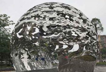 吉林不锈钢祥云镂空球拱门雕塑
