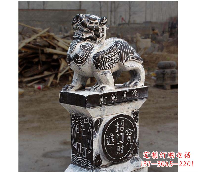 吉林门墩雕塑财源广进的象征