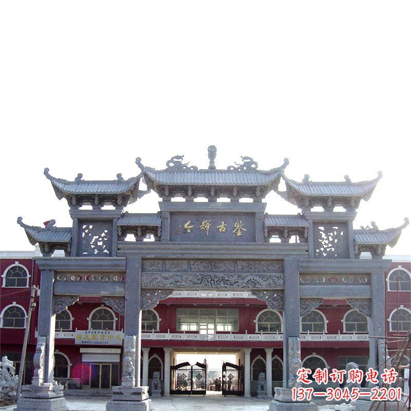 吉林石雕牌楼极致精美的城市艺术