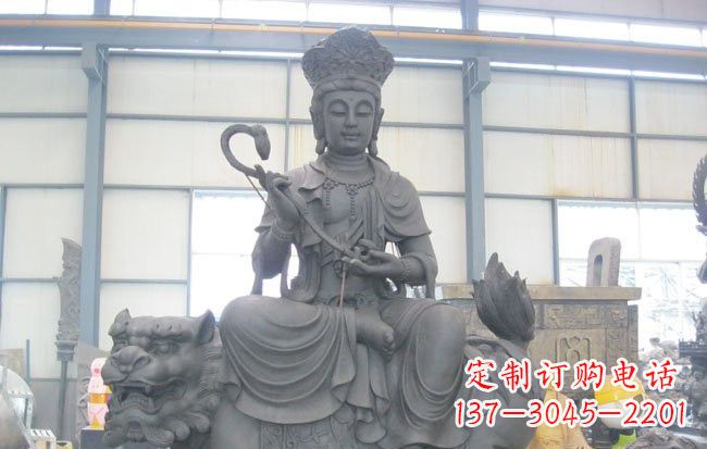 吉林文殊菩萨坐狮子雕塑