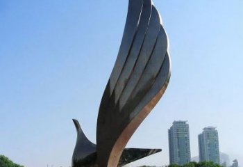 吉林不锈钢翅膀雕塑象征着自由的美