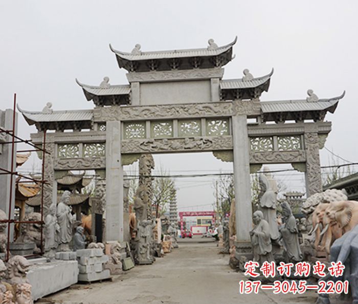 吉林大理石牌坊石雕的精美