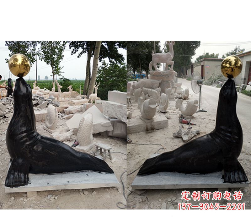 吉林大理石海豹雕塑