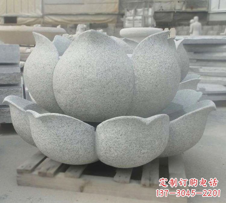 吉林高雅精美的大理石公园莲花喷泉雕塑