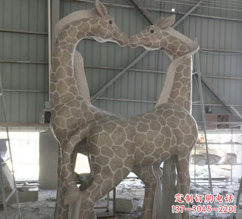 吉林大理石艺术精美长颈鹿雕塑