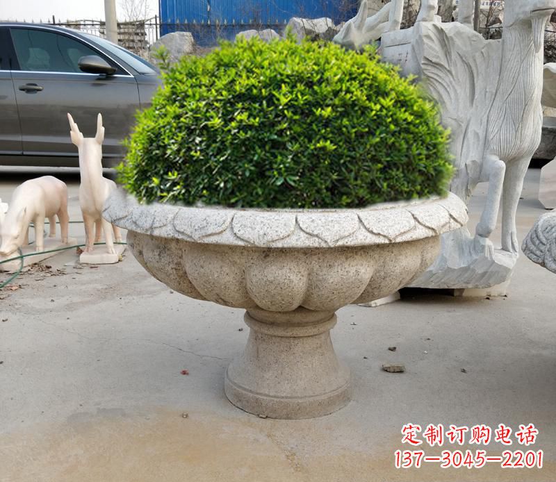 吉林优雅大理石花盆雕塑