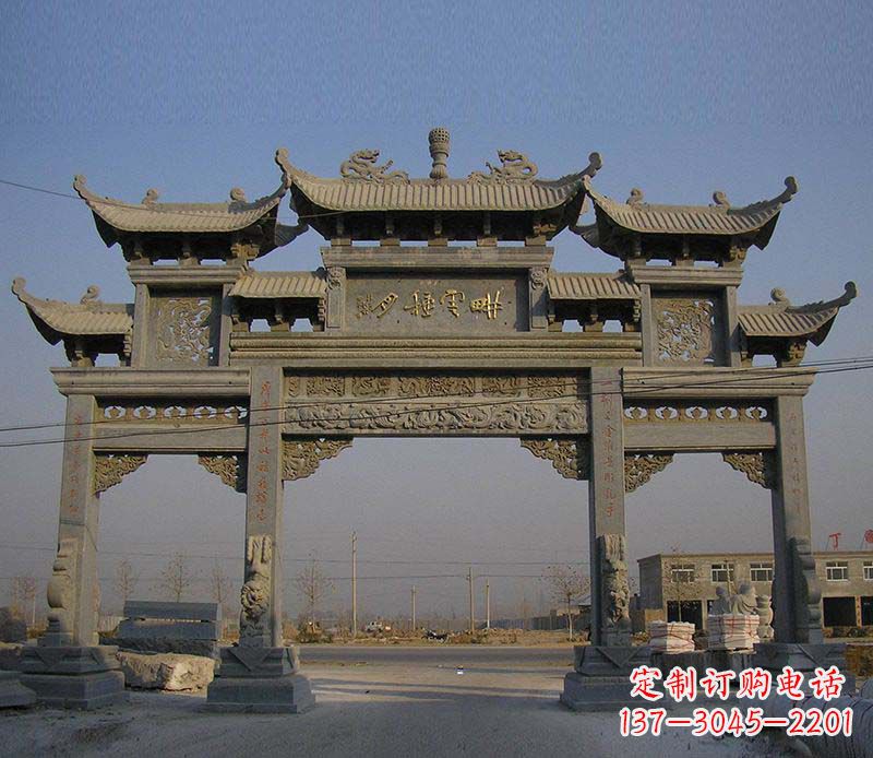 吉林大理石牌楼雕塑定制
