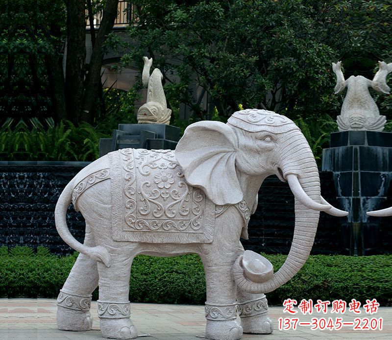 吉林以大理石为材料的完美大象雕塑