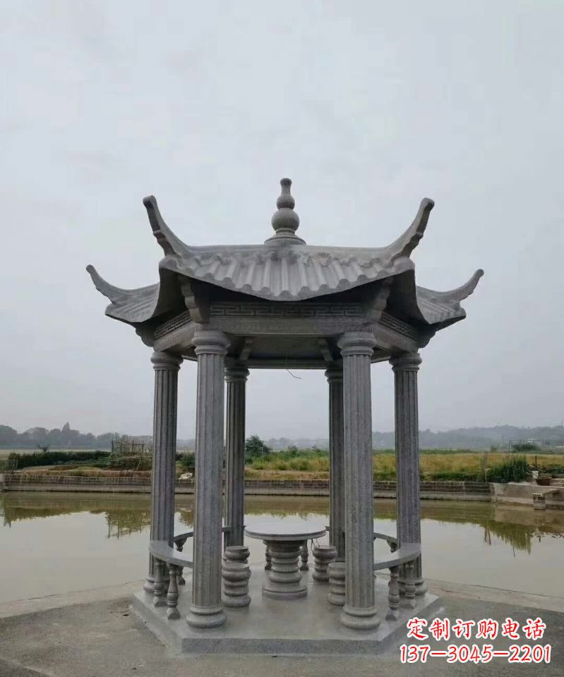 吉林大理石凉亭石雕塑,优雅经典无双