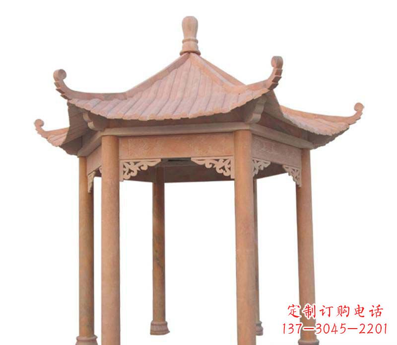 吉林大理石六角凉亭雕塑