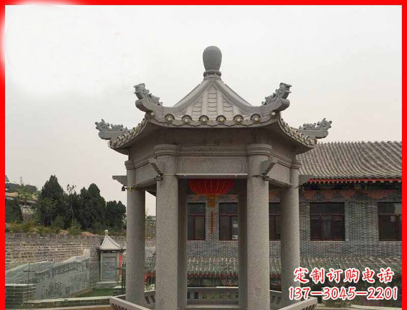 吉林大理石六角凉亭石雕