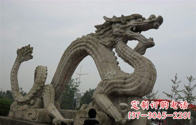 吉林大理石龙雕塑,象征着力量与尊贵