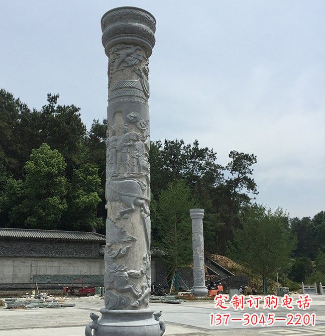 吉林大理石龙柱雕塑