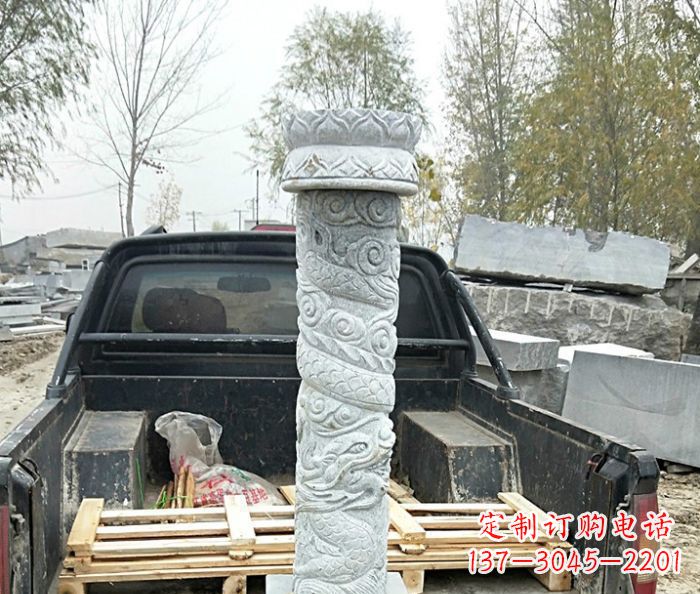 吉林大理石龙柱雕塑