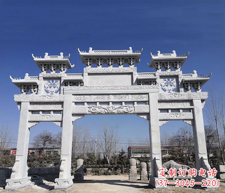 吉林特色大理石牌坊石雕