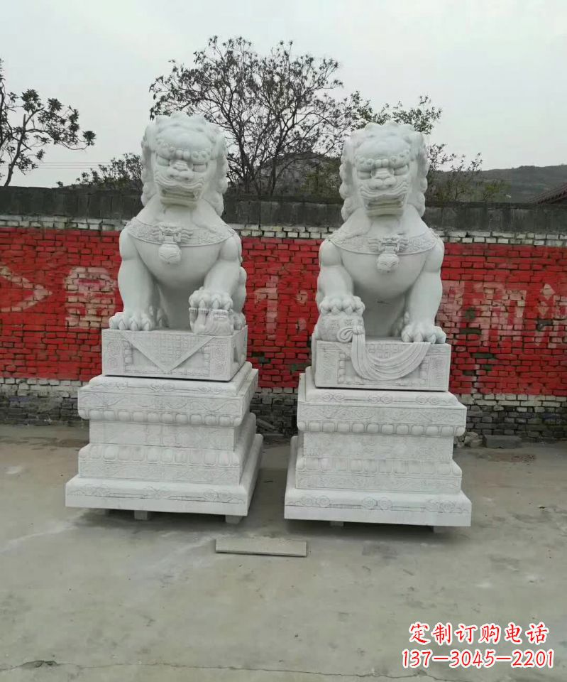 吉林大理石狮子雕塑，精致而壮观