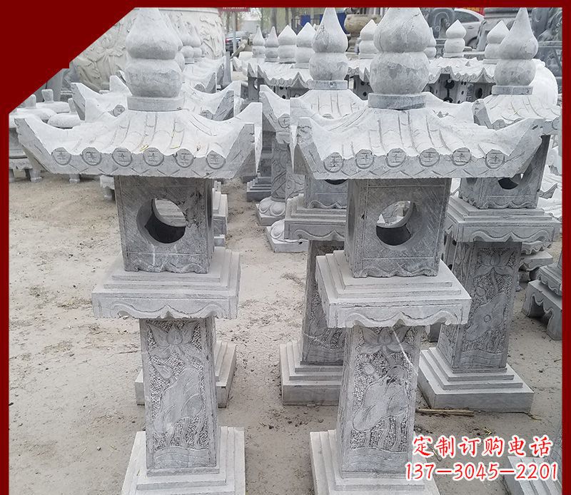 吉林精美大理石石灯笼雕塑