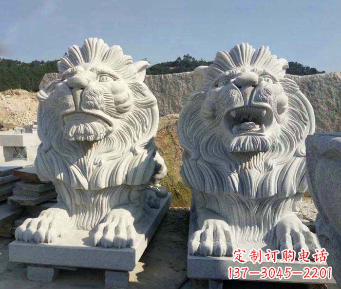 吉林大理石西洋欧式石狮子雕塑
