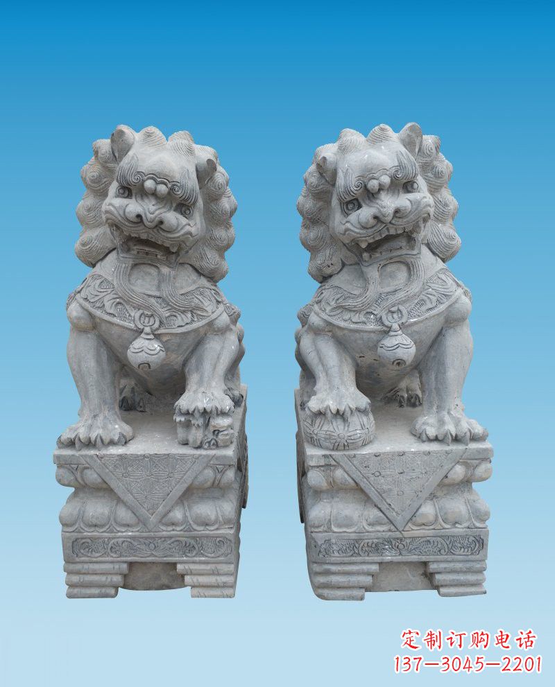 吉林精致雕刻的大理石狮子雕塑