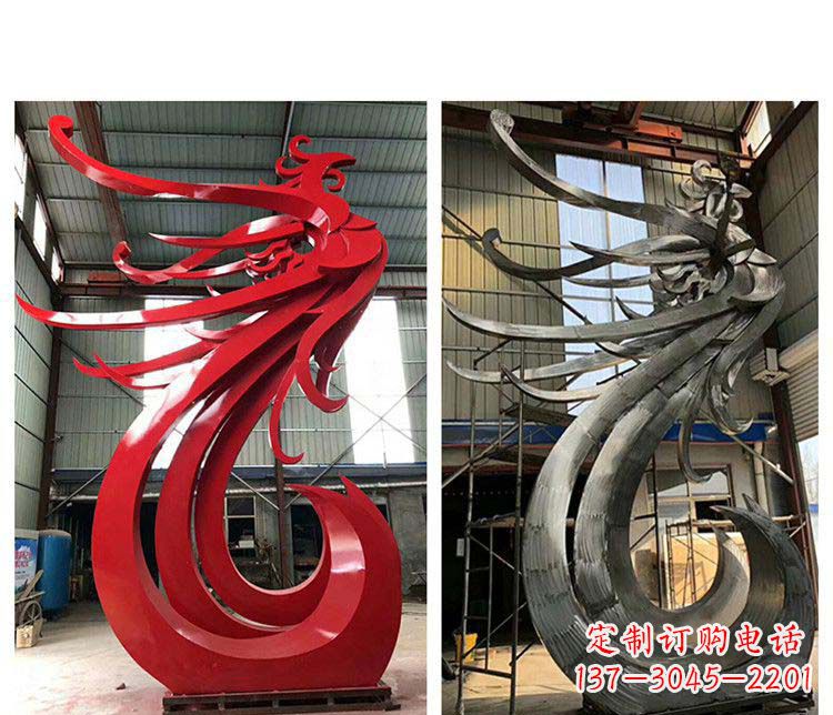 吉林优雅凤凰不锈钢摆件雕塑
