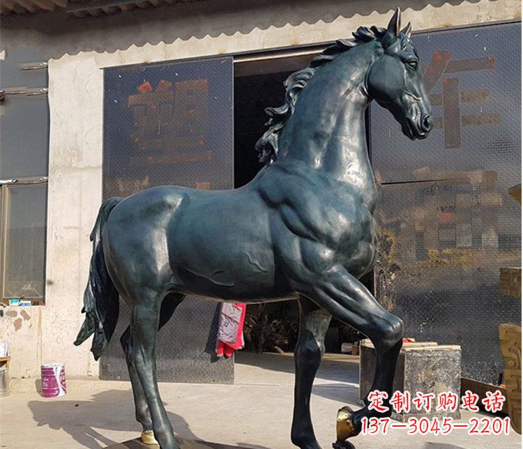 吉林大型公园铸铜马雕塑 (2)