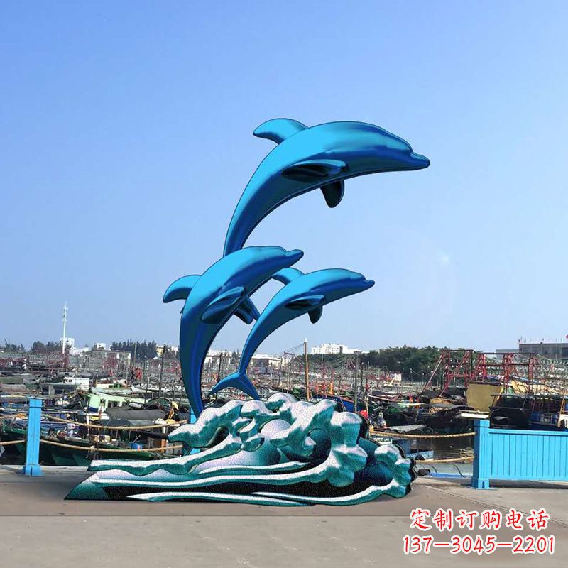 吉林精美玻璃钢海豚雕塑