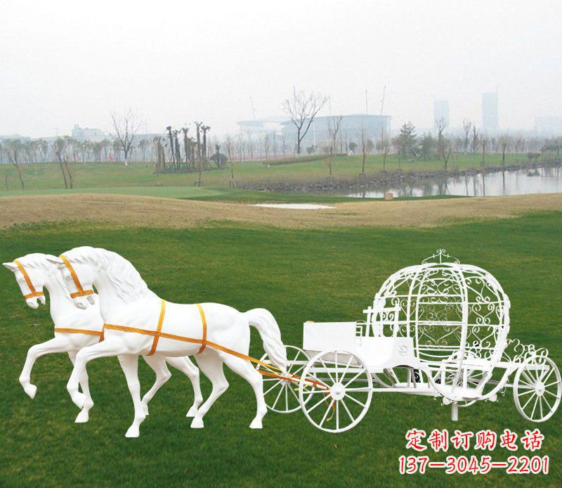 吉林优雅迷人的欧式马车动物玻璃钢雕塑