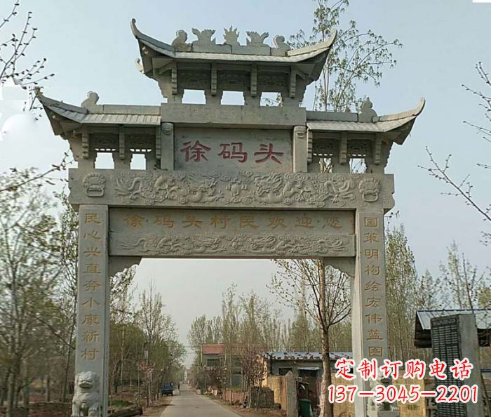 吉林精美纯手工大理石牌坊雕塑