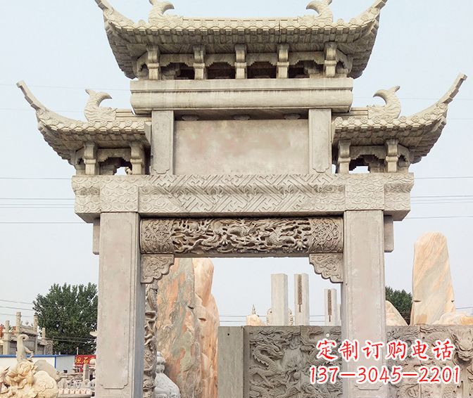 吉林特色大理石牌坊石雕