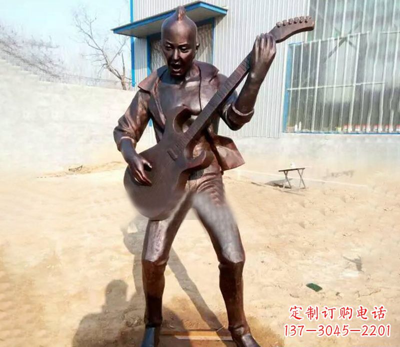 吉林精致细腻的铜吉他雕塑