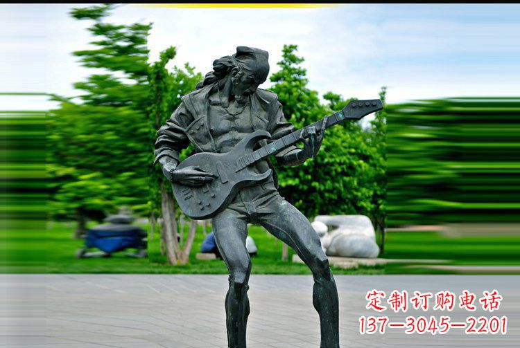 吉林铜雕吉他景观雕塑