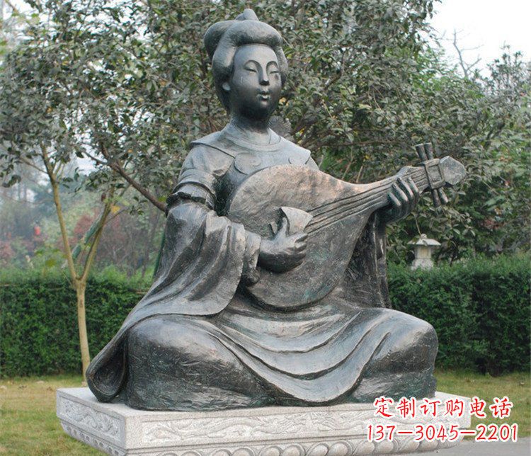 吉林古典风情弹琵琶雕塑