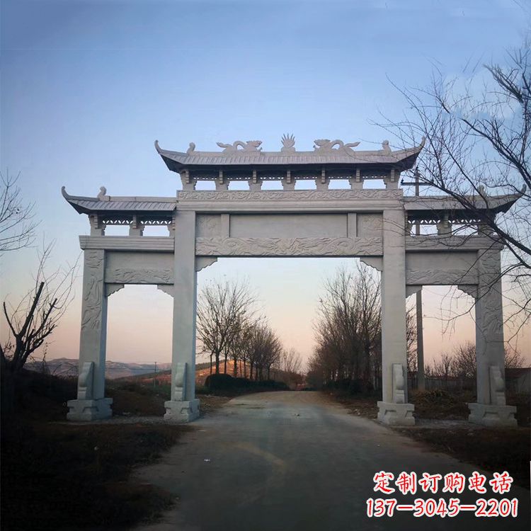 吉林品质卓越的道路三门石牌坊雕塑