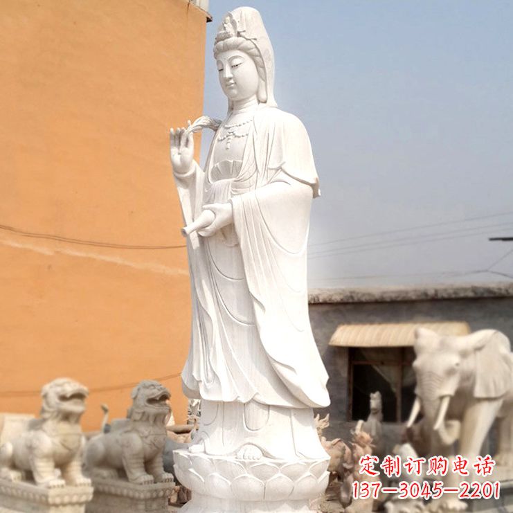 吉林滴水观音汉白玉石雕佛像