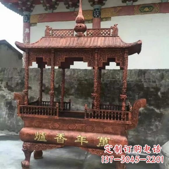 吉林雕刻蝙蝠铜香炉