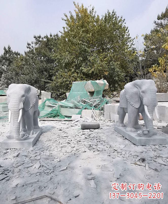 吉林雕刻大象的石雕