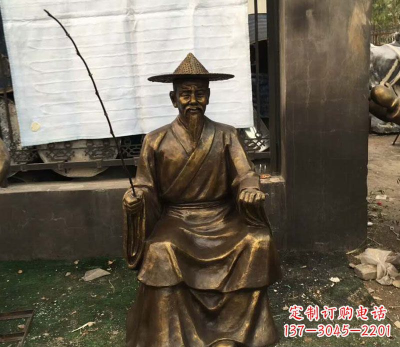 吉林钓鱼的渔翁铜雕