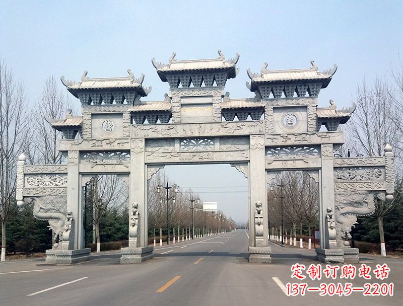 吉林中领雕塑装饰性牌坊雕塑