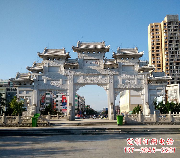 吉林精致锻铜牌坊雕塑