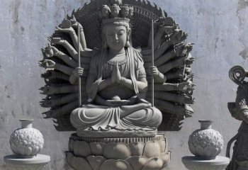吉林宗教庙宇千手观音大理石雕塑