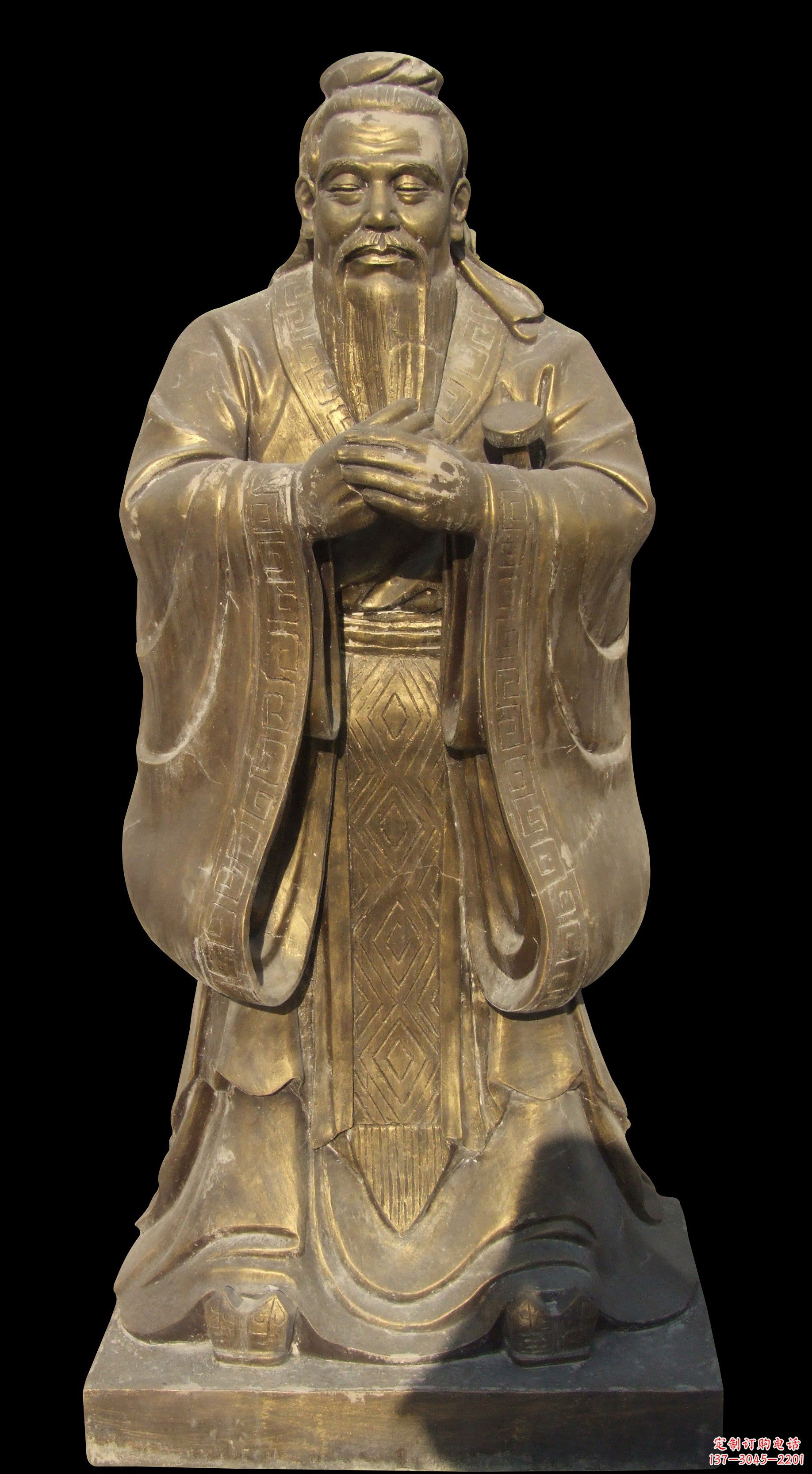 吉林锻铜孔子铜雕像
