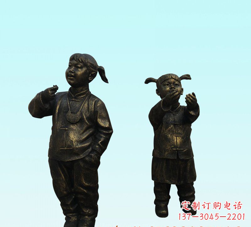 吉林儿童人物铜雕