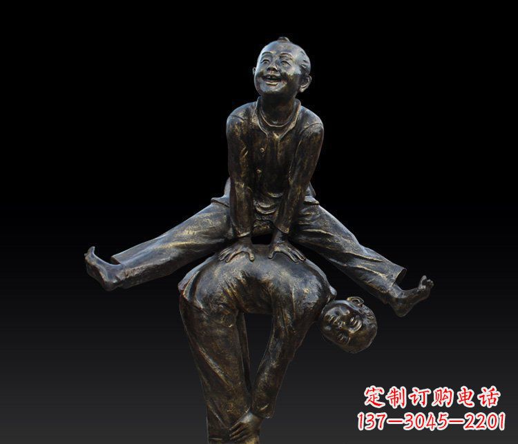 吉林儿童跳山羊人物雕塑