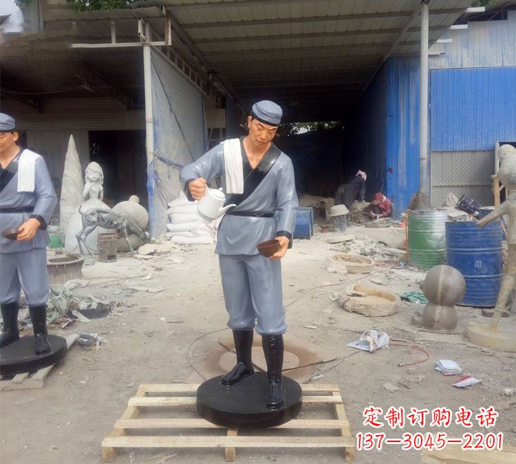 吉林铝合金仿真店小二雕塑