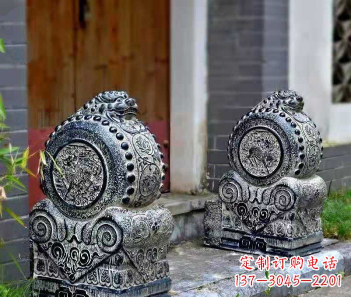 吉林精美仿古抱鼓石门墩雕塑