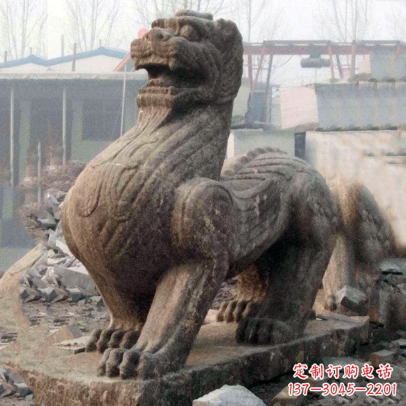 吉林中领雕塑狴犴青石雕塑融入古代神话的历史文化风格