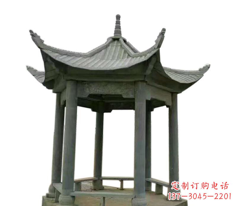 吉林仿古六角凉亭石雕 (2)